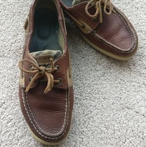 Sperry sz 8.5 top sider plaid leather